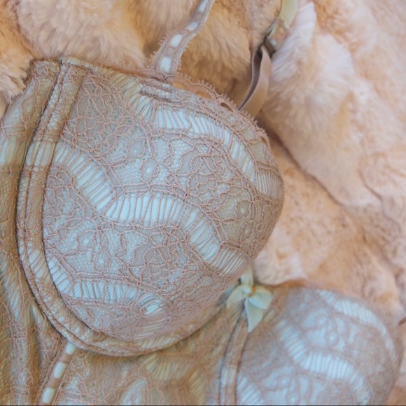 { Anthropologie } Eloise Minted Lace Long-line Bra 32b - Picture 7 of 9